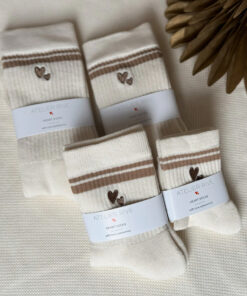 Atelier Rive - Socken Baby 'HAZEL' Taupe, Biowolle
