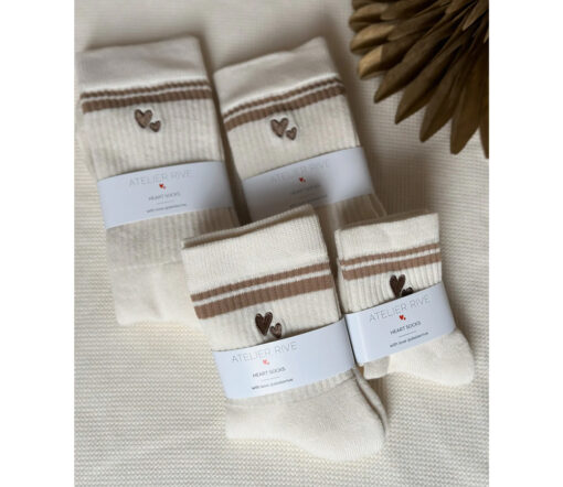 Atelier Rive - Socken Mini 'HAZEL' Taupe, Biowolle – Bild 3