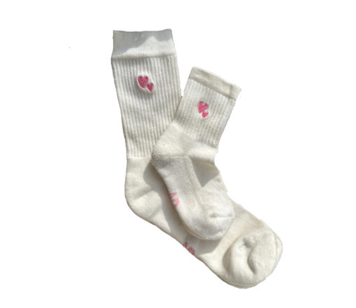 Atelier Rive - Socken Baby 'PEONY' Herz rose, Biowolle – Bild 2