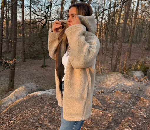 Alwero - Jacke "PATA" Adult mit Kapuze, SAND BROWN, Biowolle Ultra Light – Bild 3