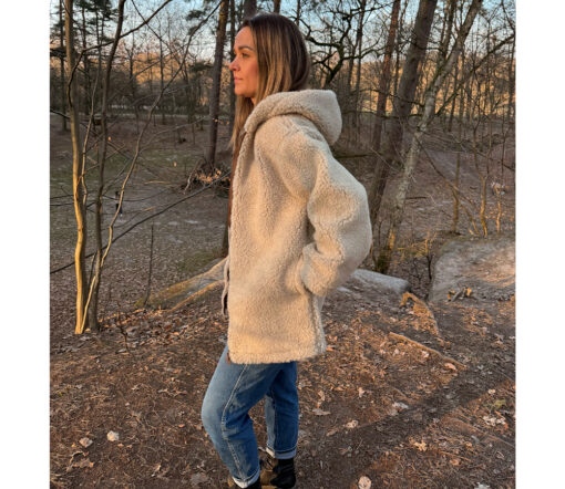 Alwero - Jacke "PATA" Adult mit Kapuze, SAND BROWN, Biowolle Ultra Light – Bild 4