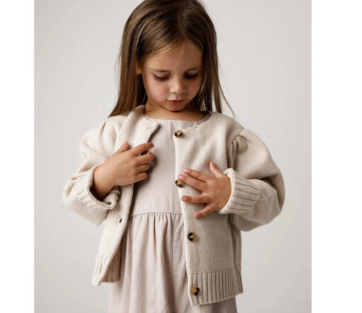Donsje Amsterdam - Strickjacke "AMYNDA", Cloudy Rose Melange, Merinowolle – Bild 3