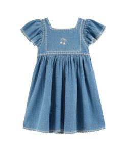 EMILE & IDA - Kleid, 'BRODE', light denim, Baumwolle