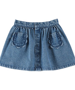 EMILE & IDA - Rock, 'POCHE FLEURS',Denim, Baumwolle