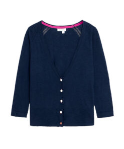 White Stuff - Strickjacke "NARIA", dark navy, Biobaumwolle/Leinen