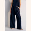 The New Society - Hose Palazzo "HERA", Dark Navy, Leinen