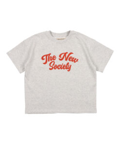 The New Society - Logo Print Tee 'IOS', grey, Bio Baumwolle