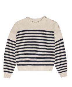 The New Society - Pullover "PYRGOS", Ecru/Navy Blue, Biobaumwolle