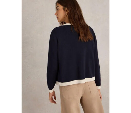 White Stuff - Strickjacke "Charlotte", Biobaumwolle, navy multi, Sommer – Bild 6