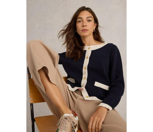 White Stuff - Strickjacke "Charlotte", Biobaumwolle, navy multi, Sommer – Bild 5