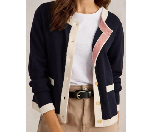 White Stuff - Strickjacke "Charlotte", Biobaumwolle, navy multi, Sommer – Bild 4