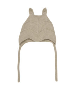 Huttelihut -  Mütze mit Ohren, Alpakawolle, camel melange, gestrickt