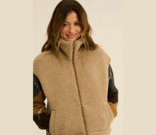 Alwero - Weste "ISLA" Tan, Biowolle Ultra Light – Bild 2