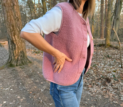 Alwero - Bodywarmer "PO" Adult, Biowolle, VENETIAN PINK, ultra light – Bild 3
