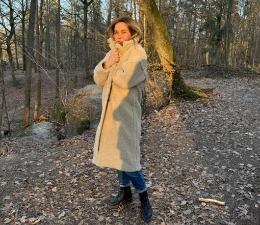 Alwero - Mantel "TEDDY MAX" Adult,  Sand Brown, Biowolle Ultra Light