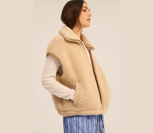 Alwero - Weste "ISLA" Sand Brown, Biowolle Ultra Light – Bild 2