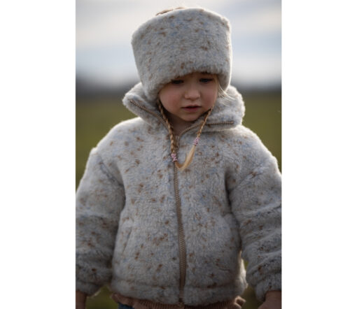 Alwero - Jacke BLANCS Jr., Oversize, BEIGE MULTIDOTS, Biowolle, ultra leicht – Bild 5