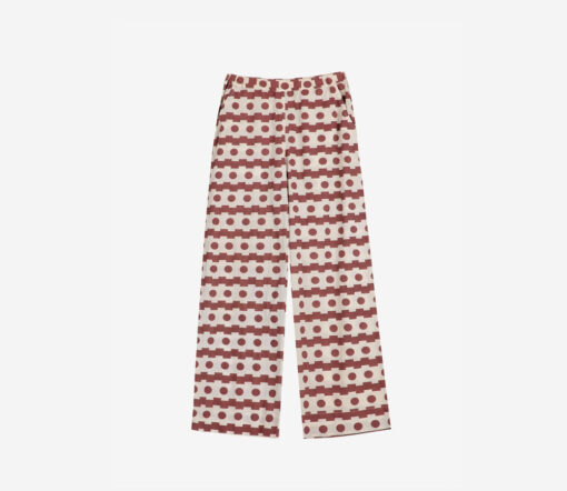 BOBO CHOSES - Hose "GEOMETRIC", braun/weiß, Biobaumwolle