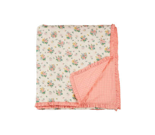 EMILE & IDA - Decke, 'MATELASSE' , rose/flowers, Baumwolle