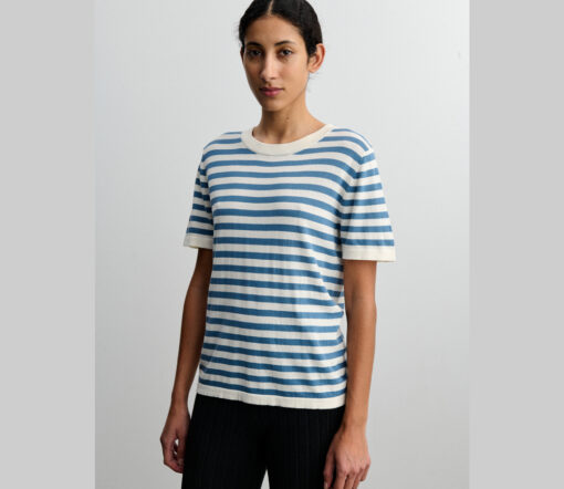 FUB - T-Shirt Women classic, ecru/indigo gestreift, Bio-Baumwolle – Bild 2