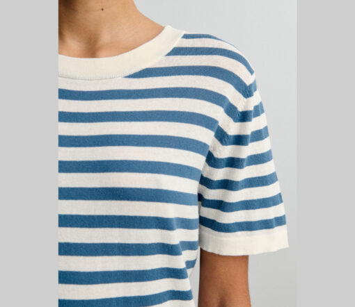 FUB - T-Shirt Women classic, ecru/indigo gestreift, Bio-Baumwolle – Bild 3