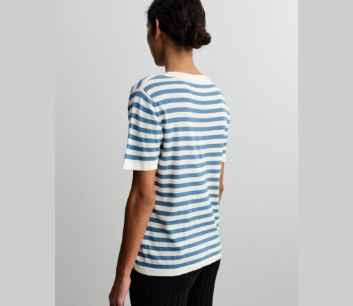 FUB - T-Shirt Women classic, ecru/indigo gestreift, Bio-Baumwolle – Bild 4