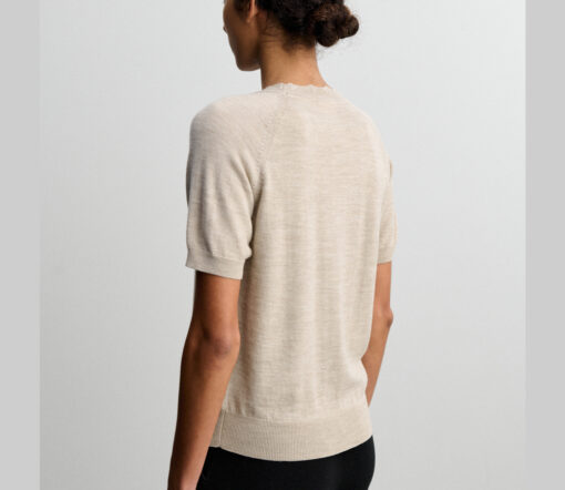 FUB - T-Shirt Women, Merinowolle ultra light, light beige melange – Bild 3