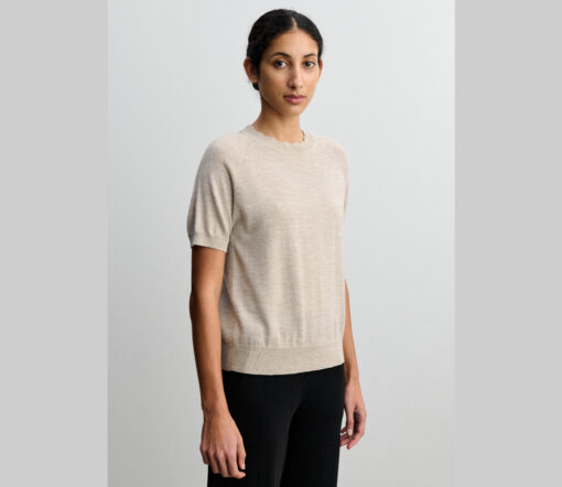 FUB - T-Shirt Women, Merinowolle ultra light, light beige melange – Bild 5
