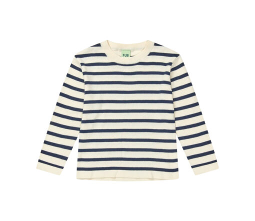 FUB - Longsleeve gestreift, ecru/dark navy, Bio Baumwolle