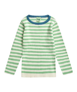 FUB - Longsleeve Rib, ecru/emerald, Biobaumwolle
