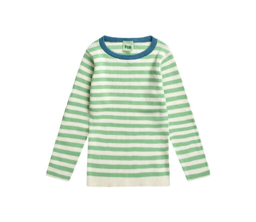 FUB - Longsleeve Rib, ecru/emerald, Biobaumwolle