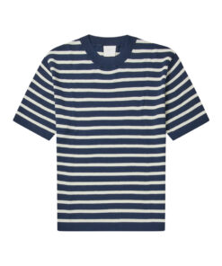 FUB - T-Shirt Women, dark navy/ecru, gestreift, Bio-Baumwolle
