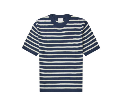 FUB - T-Shirt Women, dark navy/ecru, gestreift, Bio-Baumwolle