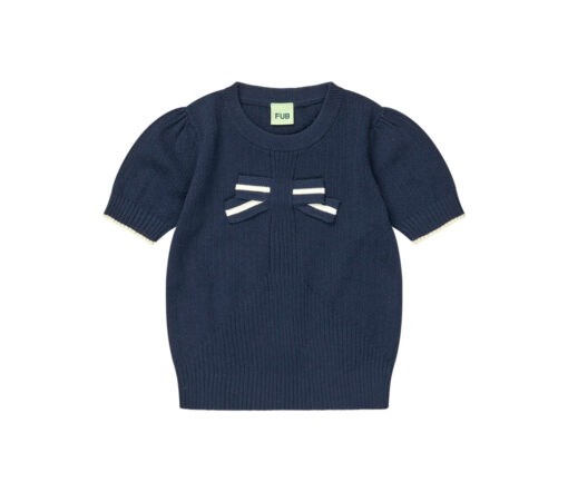FUB - T-Shirt mit Schleife, navy, Biobaumwolle – Bild 2