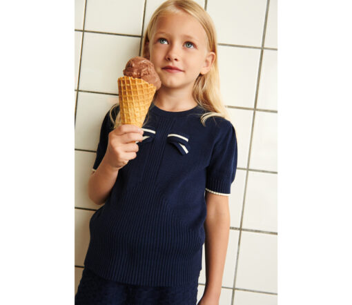 FUB - T-Shirt mit Schleife, navy, Biobaumwolle – Bild 3