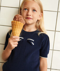 FUB - T-Shirt mit Schleife, navy, Biobaumwolle
