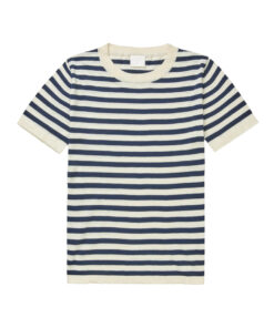 FUB - T-Shirt Women, classic, ecru/dark navy gestreift, Bio-Baumwolle
