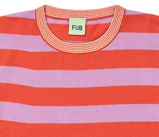 FUB - T-Shirt stripes, tangerine/orchid, Biobaumwolle – Bild 2
