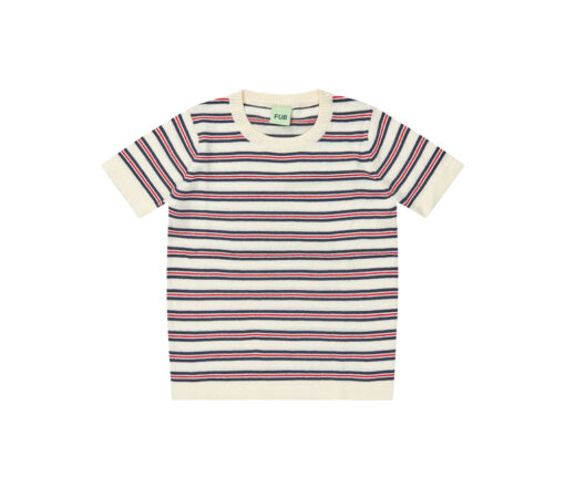 FUB - T-Shirt stripes, ecru/dark navy, Biobaumwolle