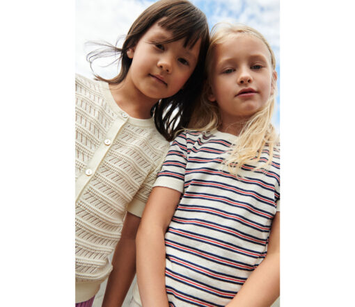 FUB - T-Shirt stripes, ecru/dark navy, Biobaumwolle – Bild 2