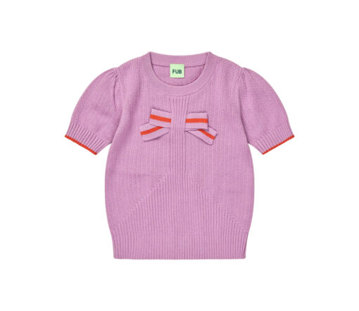 FUB - T-Shirt mit Schleife, orchid, Biobaumwolle