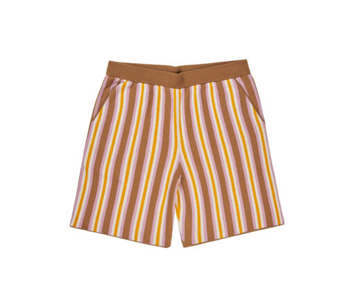 FUB - Shorts Women, gestreift caramel, Bio-Baumwolle