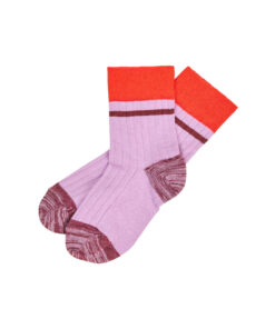 FUB - Socken gerippt, colour block orchid, extra feine Bio Wolle
