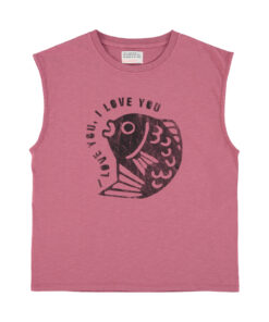 Sisters Department - T-Shirt, "BLACK FISH", Old Pink, Biobaumwolle