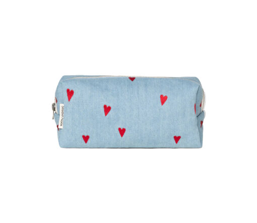 Studio Noos - Pouch "DENIM HEARTS", denim