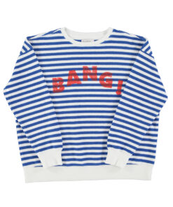 Sisters Department - Sweatshirt, "BANG", gestreift Blue/Ecru, Biobaumwolle