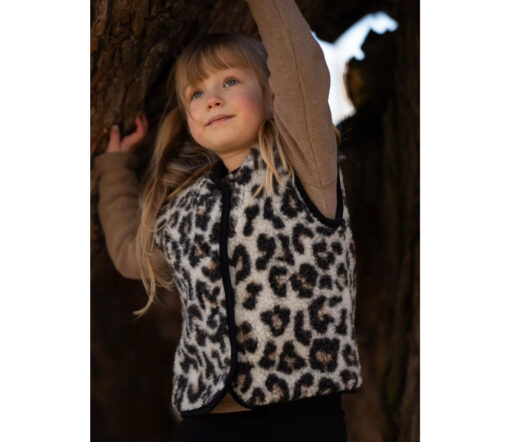 Alwero - Bodywarmer "TYB" Junior, Biowolle, LEOPARD WHITE, ultra light – Bild 2