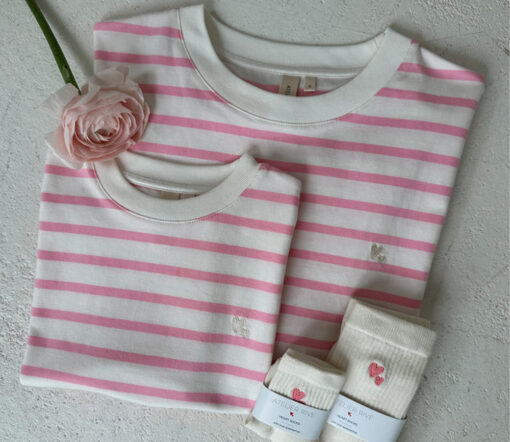 Atelier Rive - T-Shirt COLETTE Mini, off-white/pink, Biowolle – Bild 7