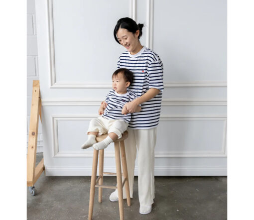 Atelier Rive - T-Shirt COLETTE Mini, white/navy, Biowolle – Bild 5