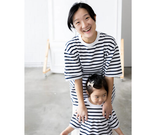Atelier Rive - T-Shirt COLETTE Mini, white/navy, Biowolle – Bild 6
